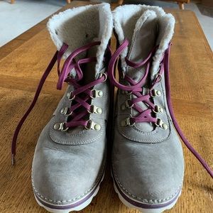 Timberlands Woman Grey/Purple Nubuk winter boots